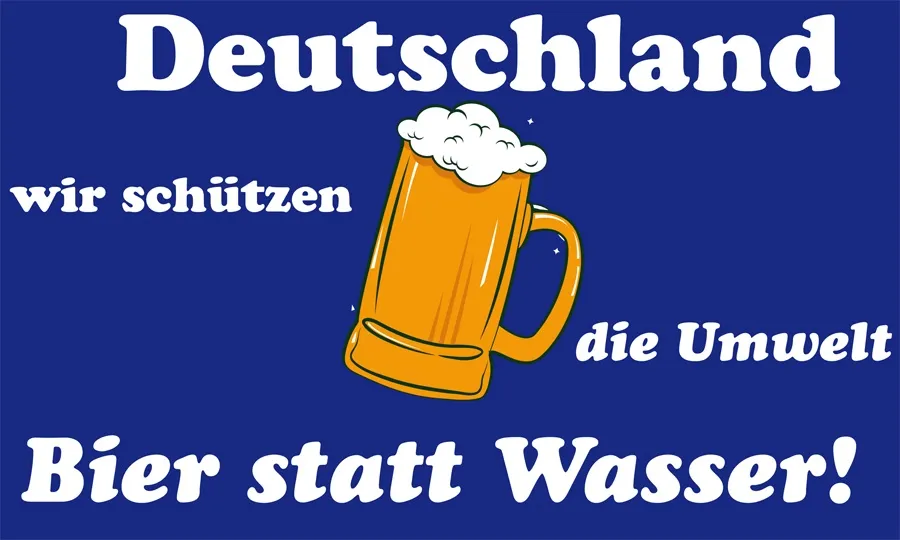 Flagge BIER STATT WASSER 90 x 150 cm mit 2 Messingösen