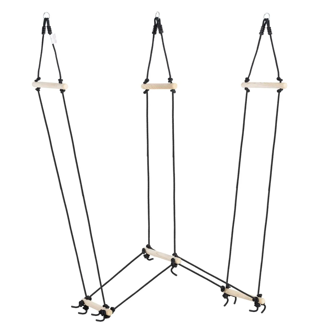 1,65 m Kinder Kletterleiter aus Holz Strickleiter Seilbrücke Hängeleiter für 3-14 Jahre Belastbarkeit bis 100 kg Outdoor Indooor Natur 88 x 40 x 165 cm