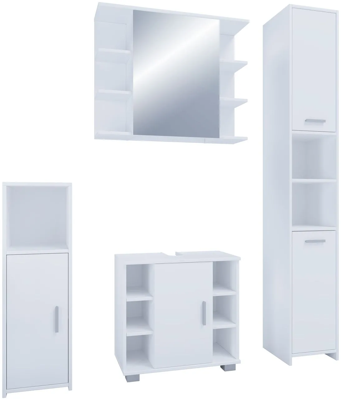 4-tlg. Badmöbelset Badezimmer Set "Zalo II" Weiß