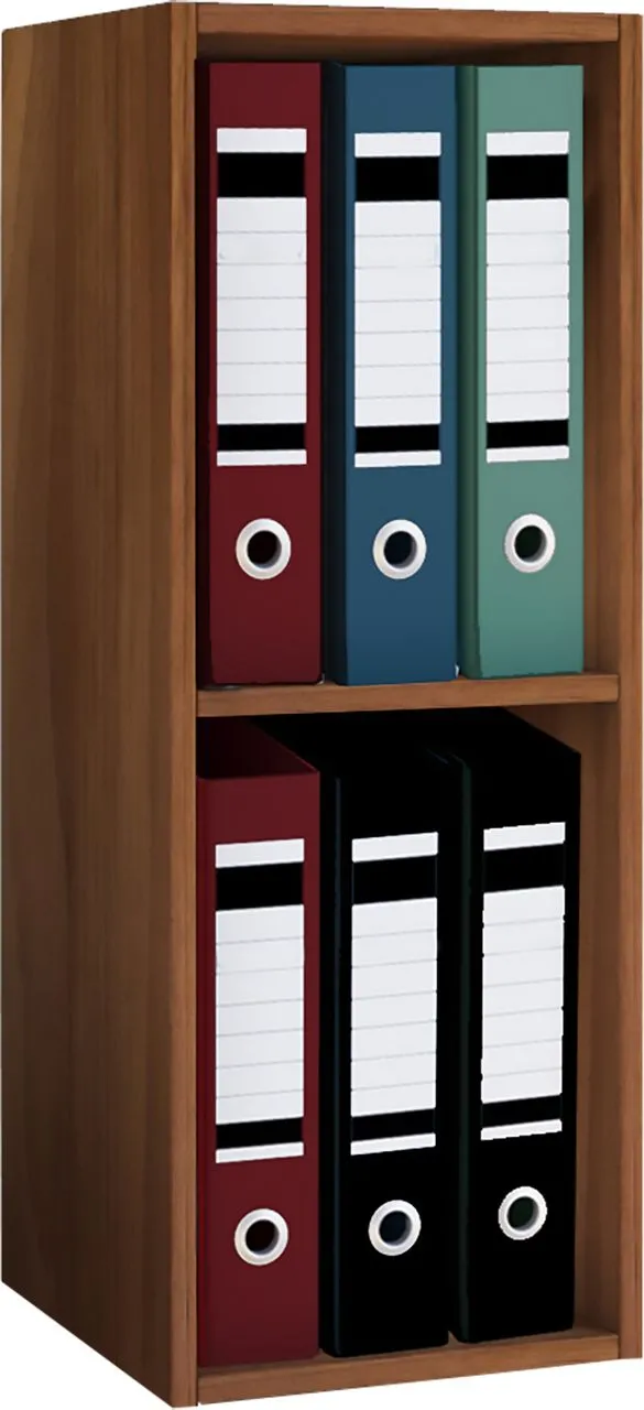 Büro-Regal "Offas 2-Fach" Kern-Nussbaum