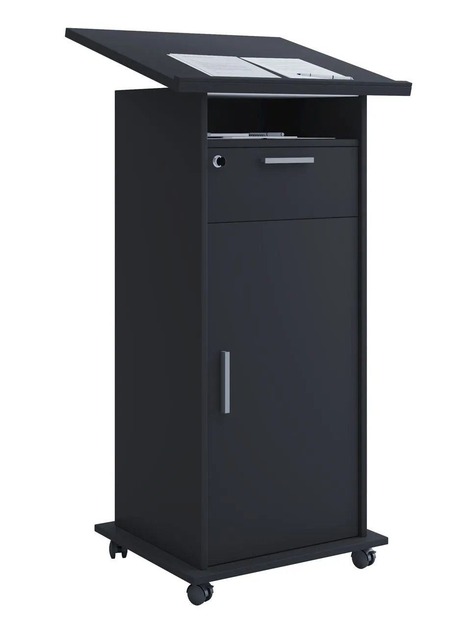 Stehpult "Meeta mit Tür" Schwarz