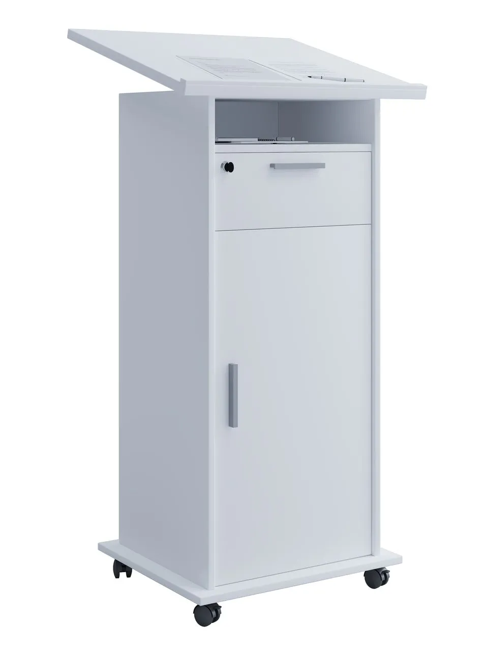 Stehpult "Meeta mit Tür" Weiß