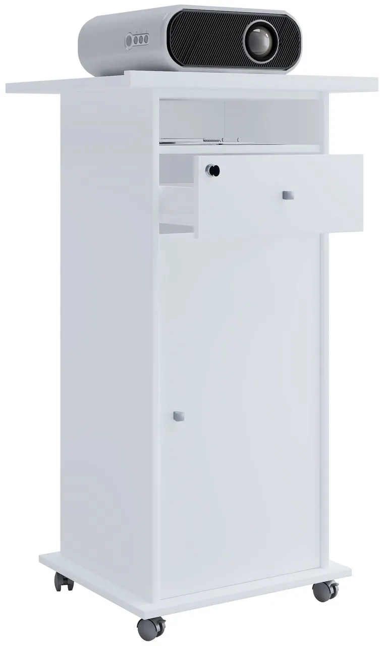 Beamer-Stand "Neta" mit Tür Weiß