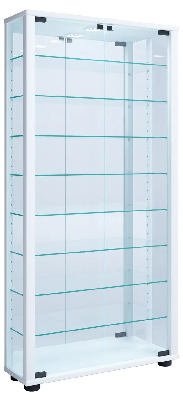 Wandvitrine "Vitrosa Maxi" mit Spiegel | Inkl. LED-Beleuchtung Weiß