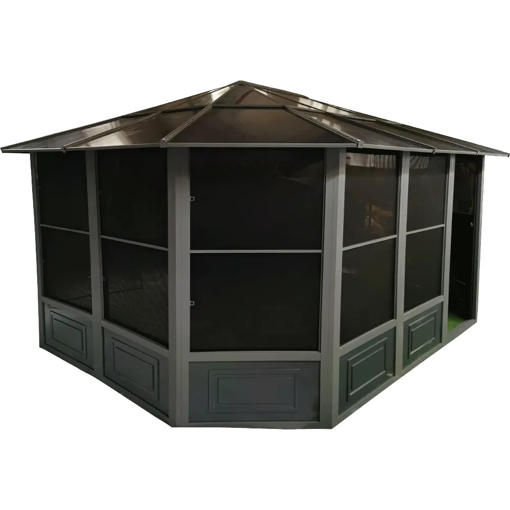 Aluminium Wintergarten Pavillon, ca. 619 x 411 x 280 cm - Anthrazit