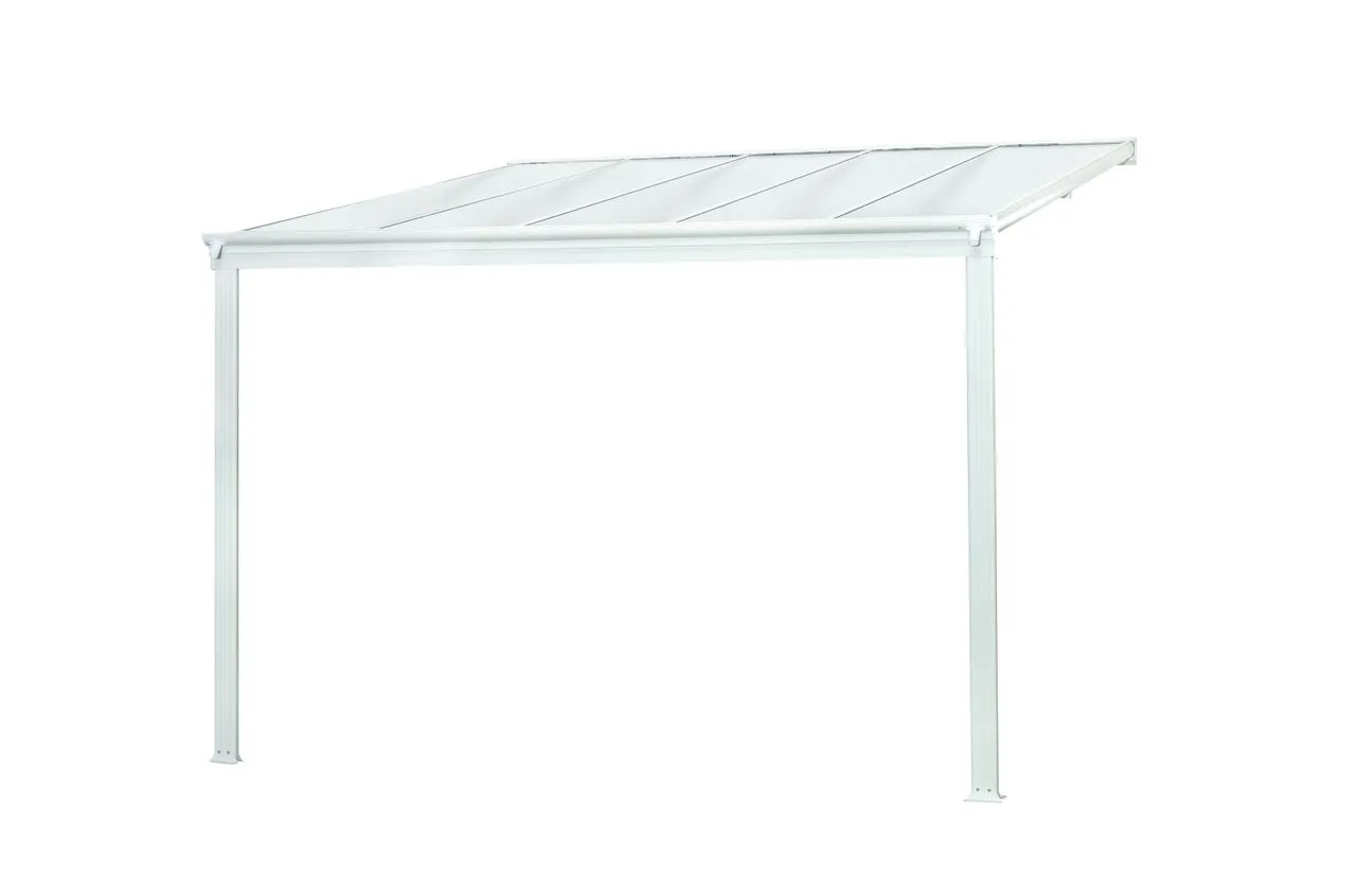 Terrassenüberdachung aus Aluminium, 312 x 303 x 258 cm - Weiß
