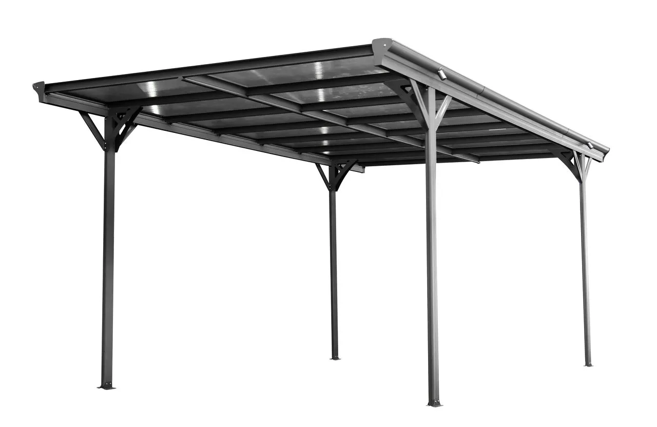 Design Carport, Autoüberdachung Garage Unterstand, ca. 503 x 305 x 232/217 cm - Anthrazit