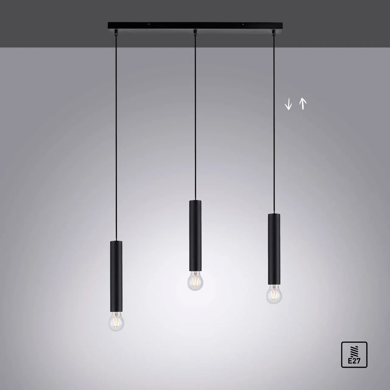 LeuchtenDirekt Pendelleuchte BRUNA, 3-flg., 3xE27/60Watt, Innenleuchte, IP20