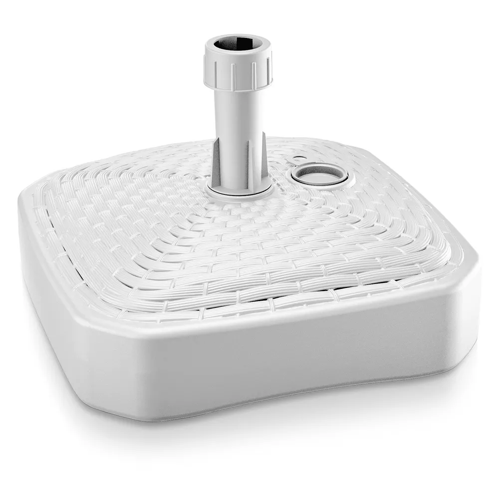 Schirmständer Polyrattan-Optik eckig 39x39x13cm weiß