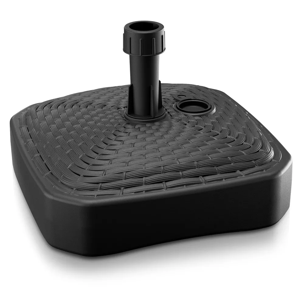 Schirmständer Polyrattan-Optik eckig 39x39x13cm anthrazit