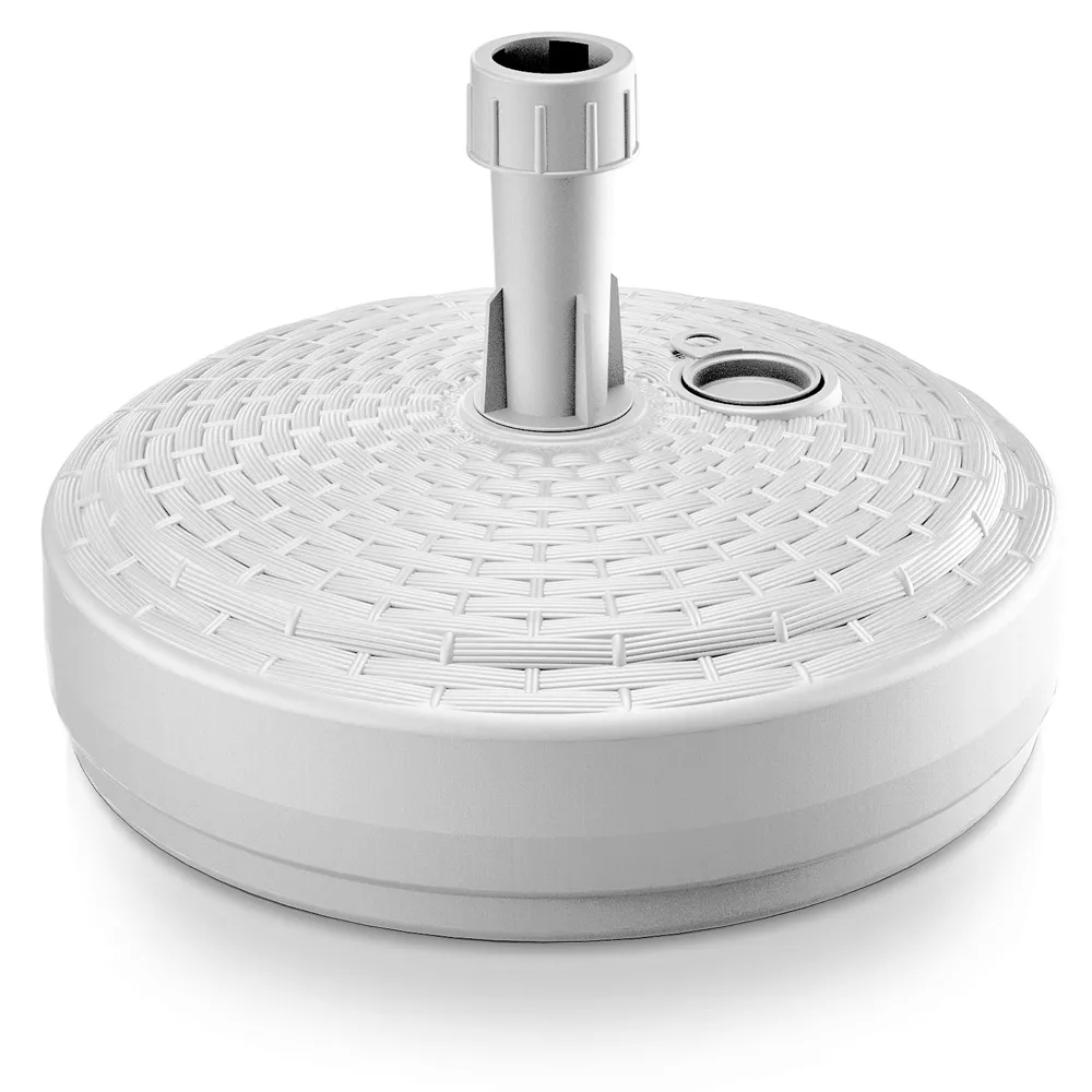 Schirmständer Polyrattan-Optik rund 39x13cm weiß