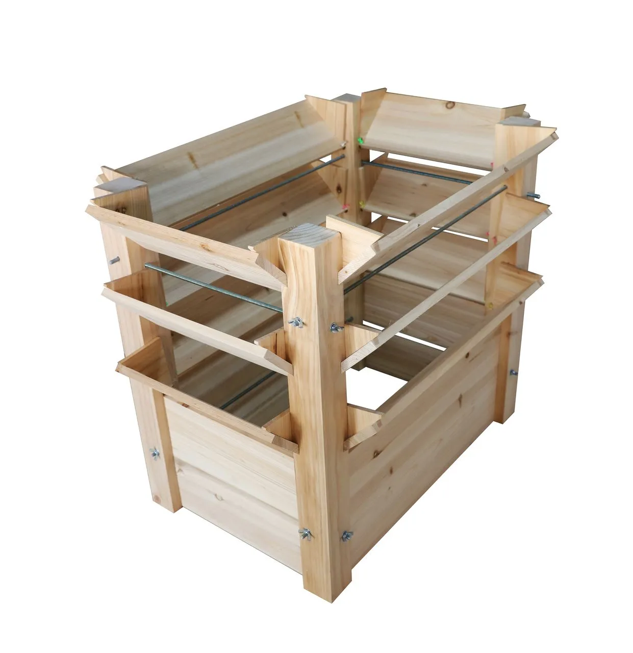 Hochbeet aus Naturholz XL, ca. 90 x 65 x 73 cm