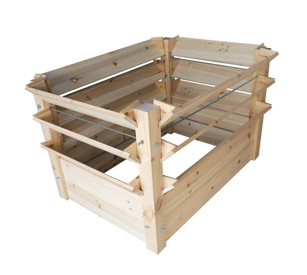 Hochbeet aus Naturholz XXL, ca. 124 x 91 x 73 cm