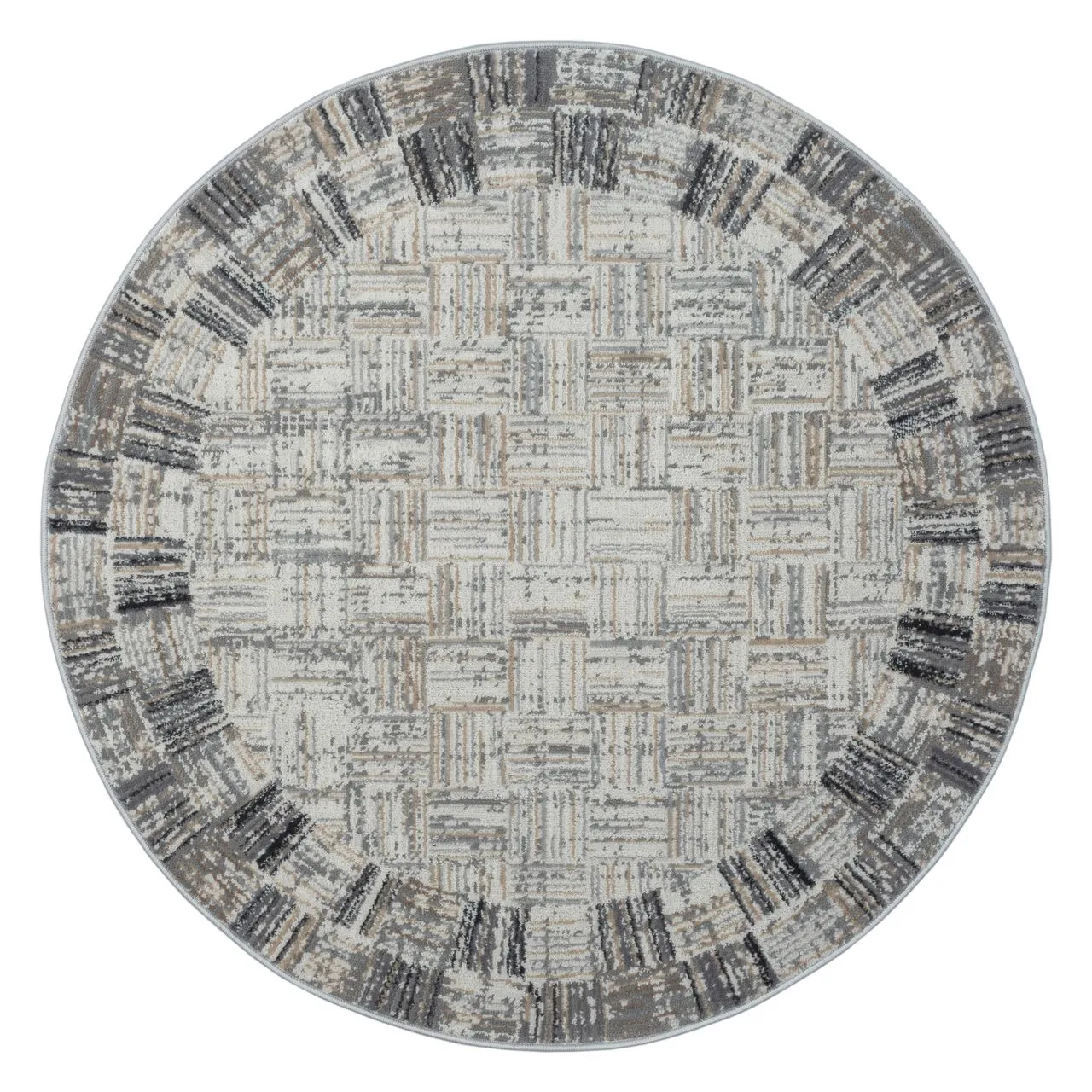 Teppich Sara , 120cm x 120cm, Farbe Beige, rund, Florhöhe 8mm