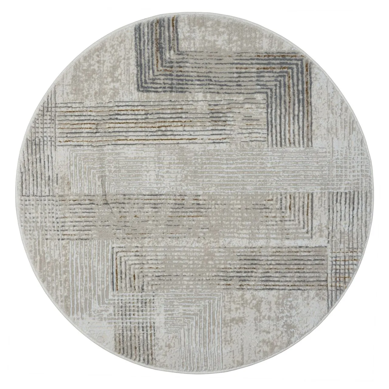 Teppich Timeless Elegance , 120cm x 120cm, Farbe Beige, rund, Florhöhe 10mm