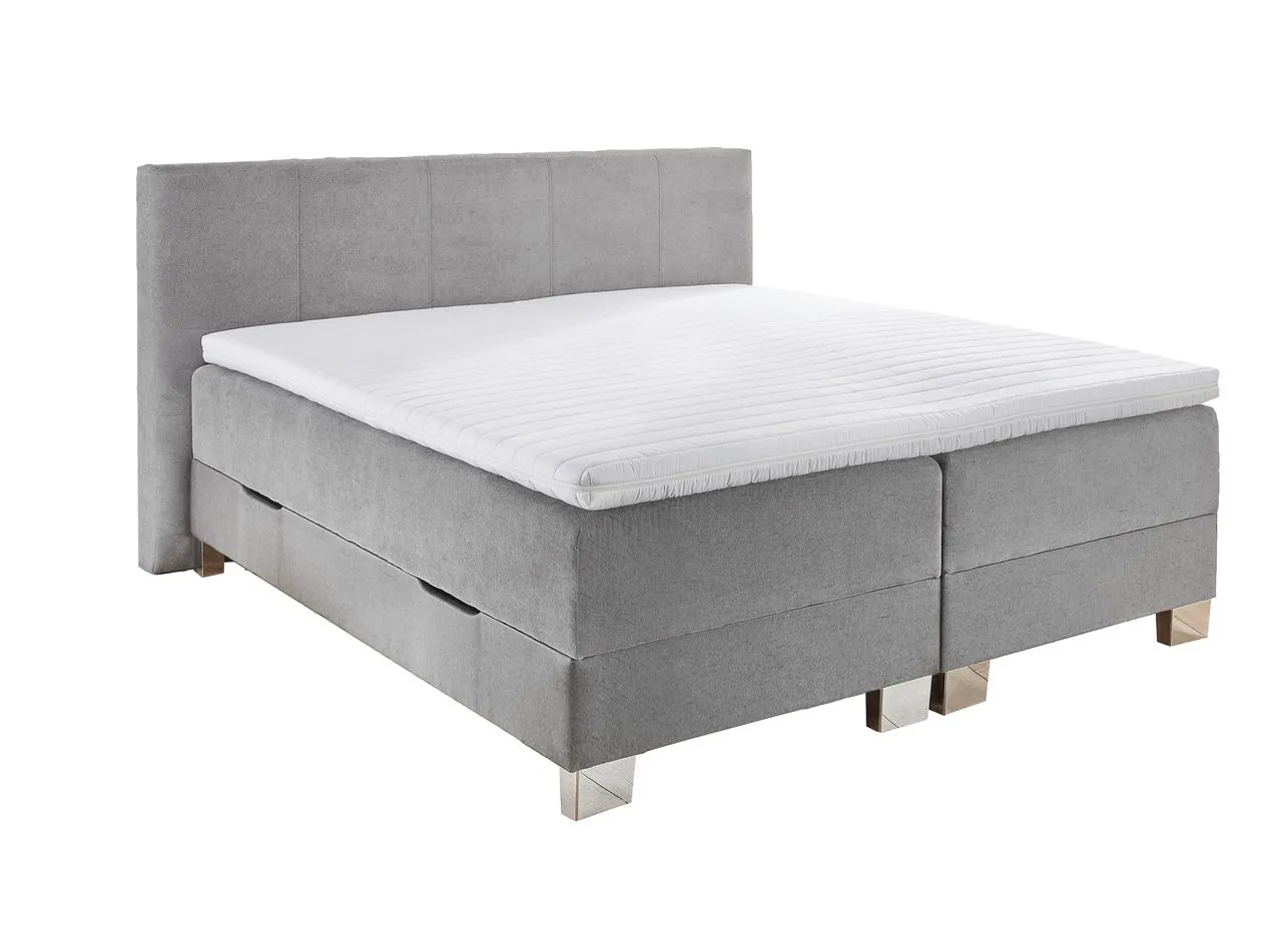 Boxspringbett mit Bettkasten Donau grau 180x200