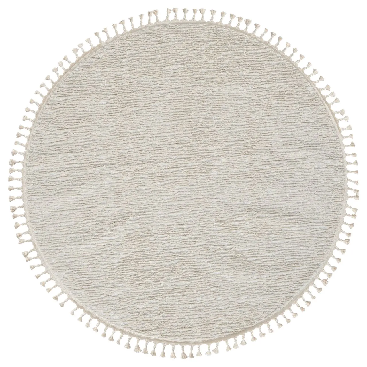 Teppich Moroccan Retreat, 190 cm x 190 cm, Farbe weiß, rund, Florhöhe 19mm