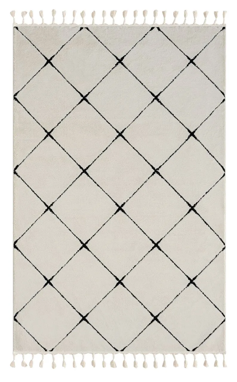 Teppich Moroccan Divine, 160 cm x 230 cm, Farbe weiß, rechteckig, Florhöhe 19mm