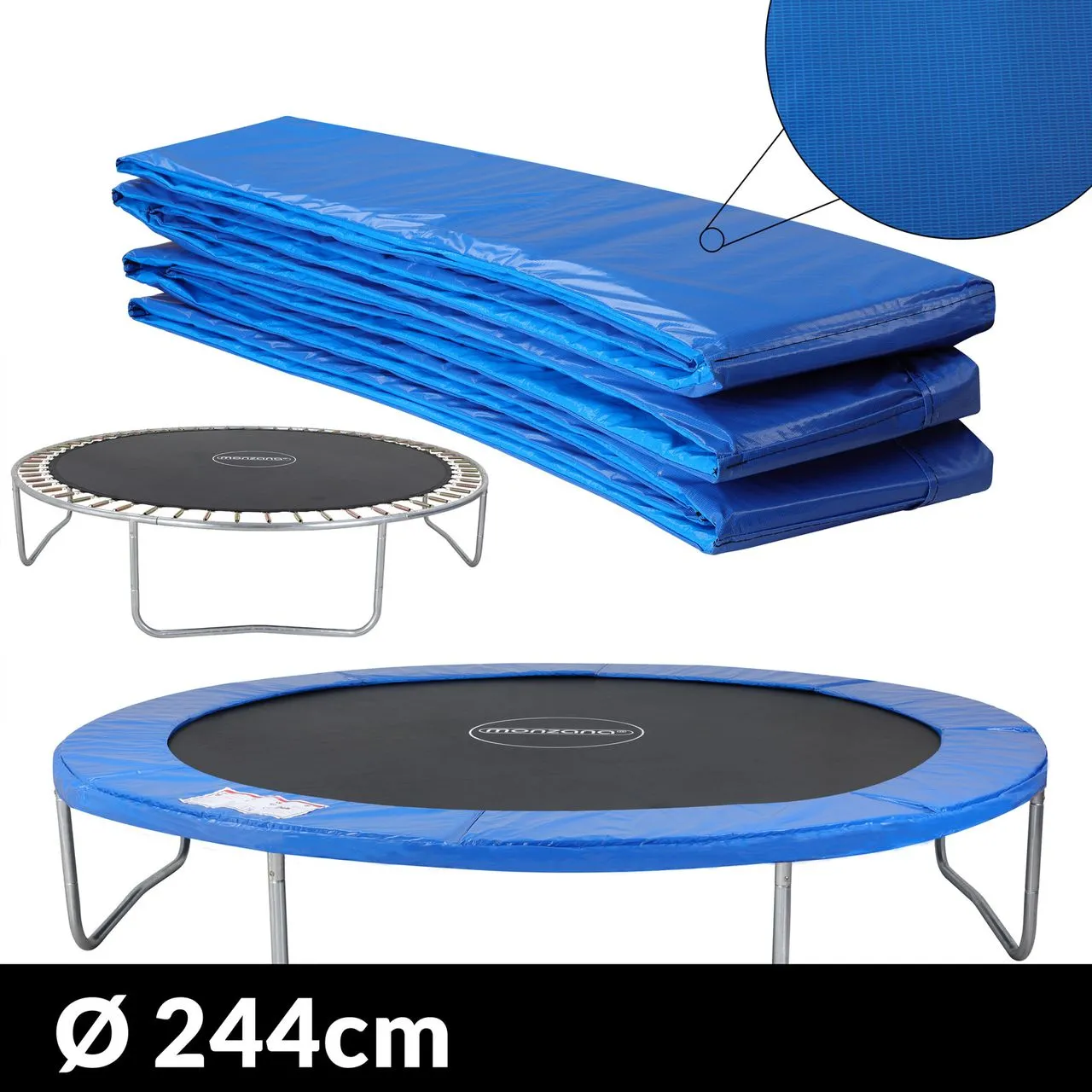 monzana Federabdeckung Trampolin Blau Ø244cm