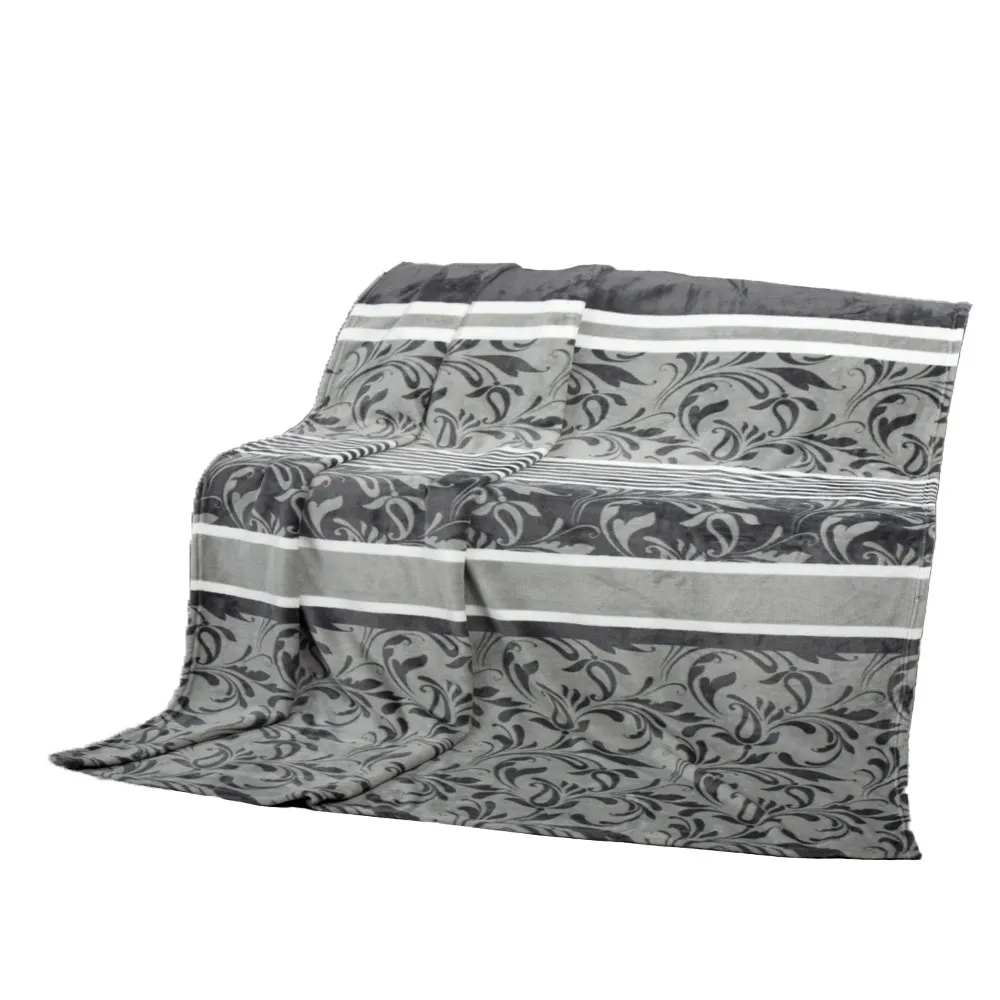 Kaschmirtouch-Decke, ca. 150 x 200 cm - Ornament Streifen