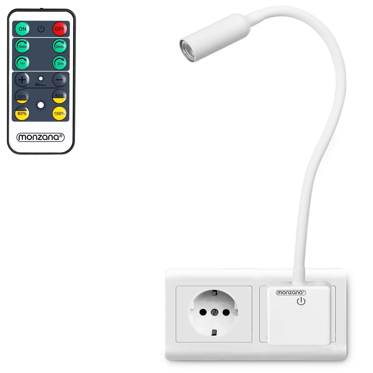monzana LED Wandlicht Svetloba Weiß mit Fernbedienung