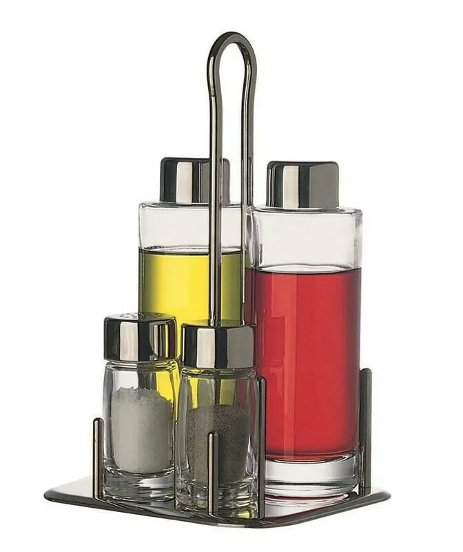 Menage 4 pezzi Piazza | Set Condimenti Inox Horeca