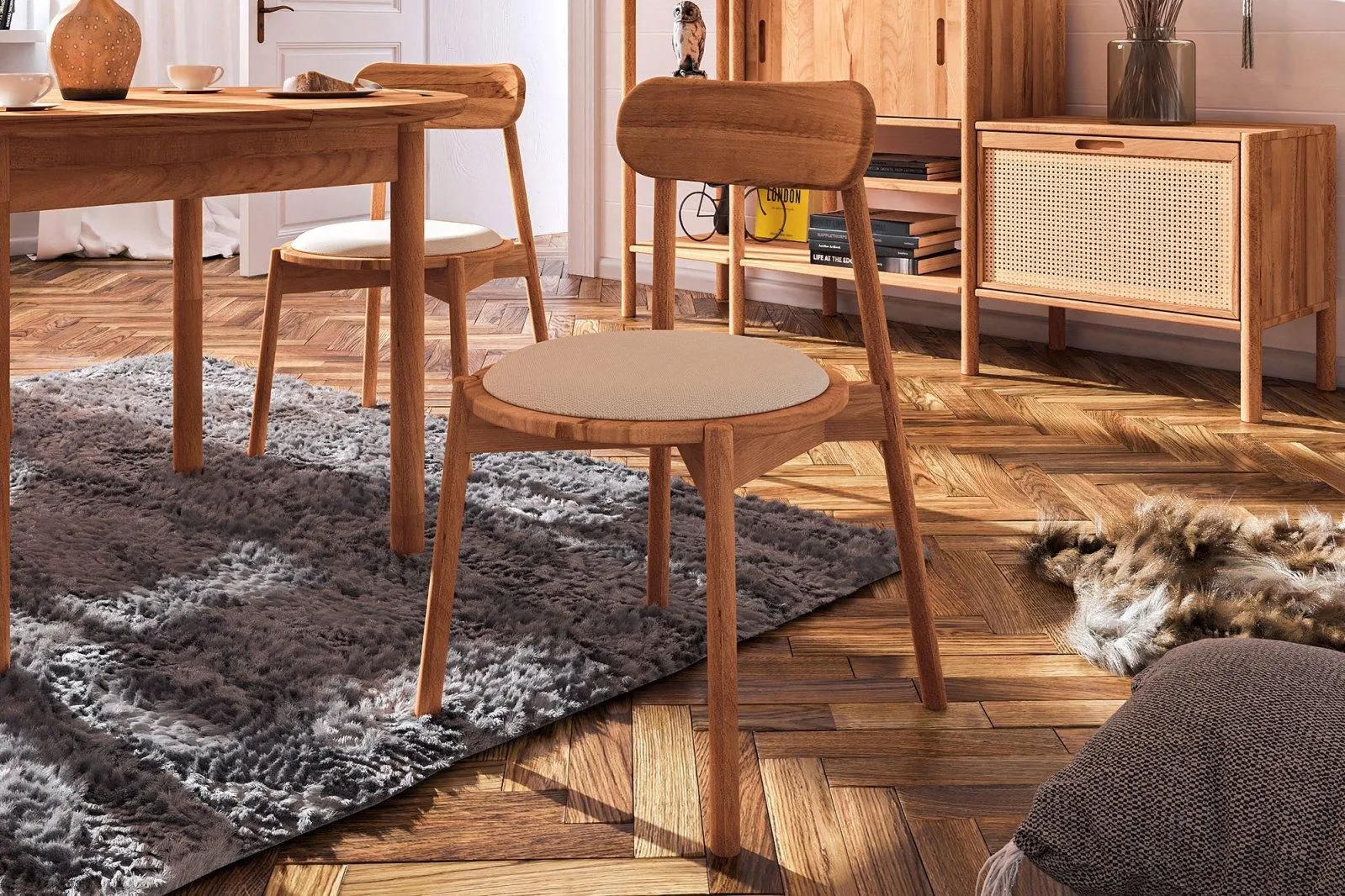 Stuhl, 2er Set, Wellsford 56 Kernbuche massiv geölt - Abmessungen: 80 x 47 x 50 cm (H x B x T)