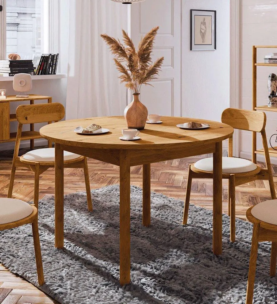 Esstisch Wellsford 52 Wildeiche massiv geölt - Durchmesser: 120 cm