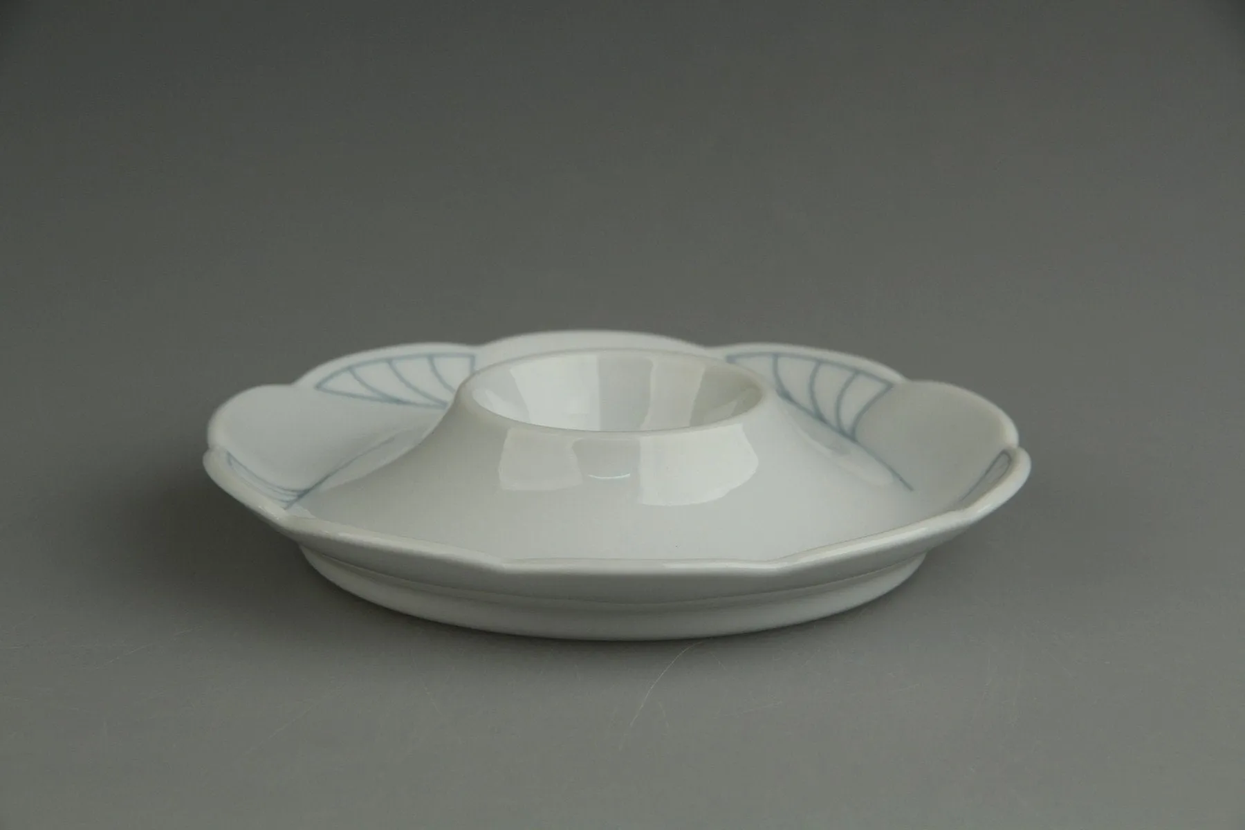 Eierbecher mit Schalenablage D 12,4 cm - Seltmann Weiden Cornelia blaue Linie - 28460