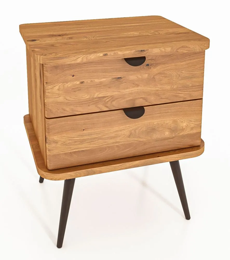 Nachtkommode Rolleston 05 Kernbuche massiv geölt - Abmessungen: 57 x 50 x 41 cm (H x B x T)