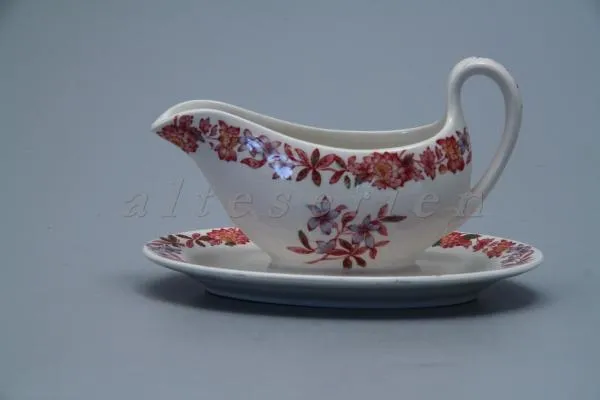 2-teilige Buttersauciere mit Teller - Spode Copeland Aster