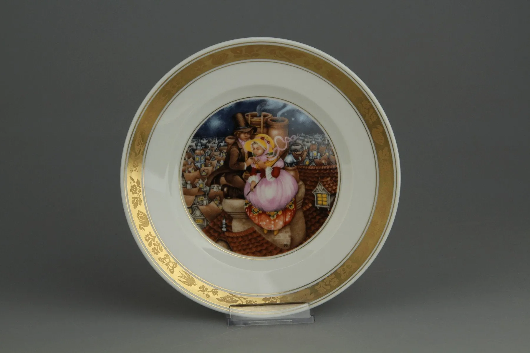 Wandteller The Shepherdess and the Chimney Sweep - Royal Copenhagen Zierporzellan Hans Chr. Andersen Sammelteller