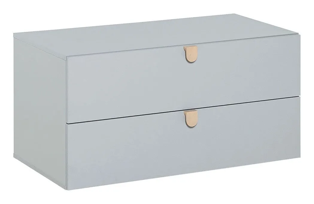 Jugendzimmer - Kommode Skalle 08, Farbe: Grau - Abmessungen: 47 x 94 x 49 cm (H x B x T)