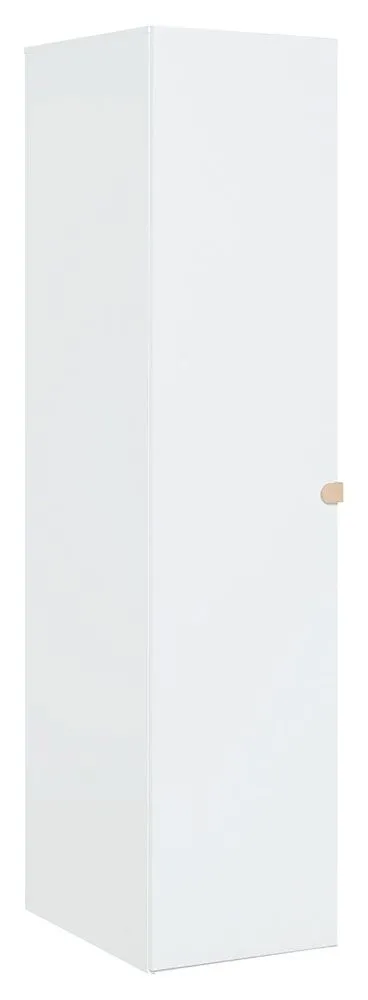 Jugendzimmer - Drehtürenschrank / Kleiderschrank Skalle 09, Farbe: Weiß - Abmessungen: 206 x 47 x 60 cm (H x B x T)