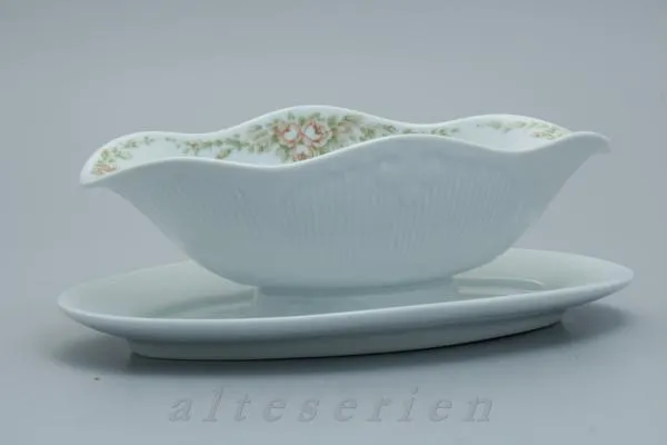 einteilige Sauciere mit Teller - Friesland / Melitta Schloss Gödens Rosenranke Liberetto