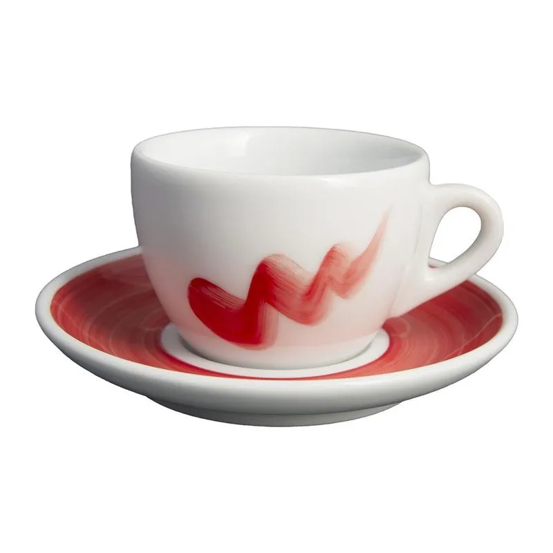 Tazza Cappuccino Con Piatto 15 cl Onda Rosso Verona - Ancap