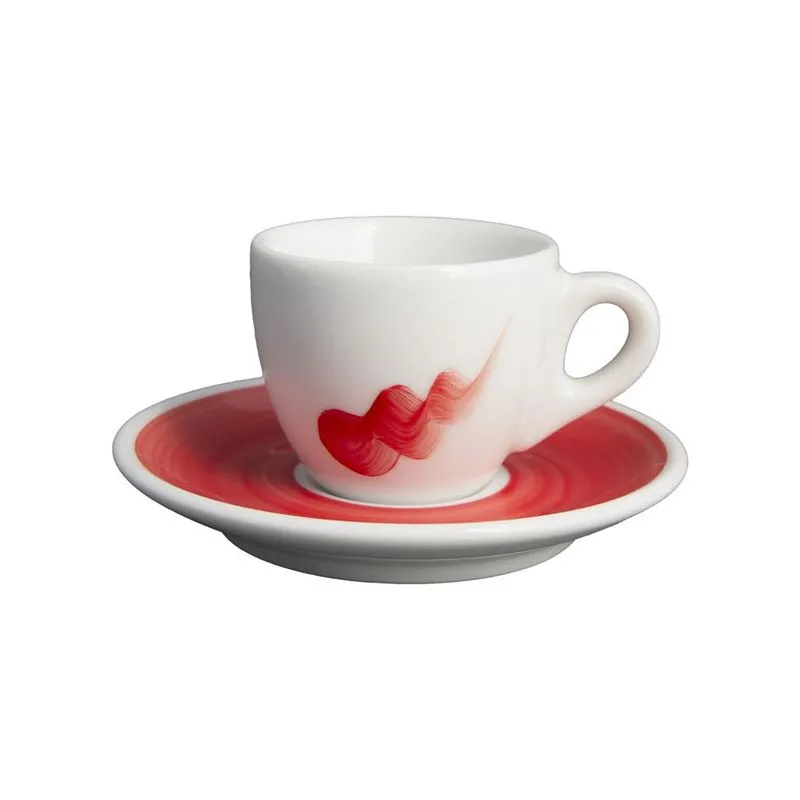 Tazza Caffè Con Piatto 8 cl Onda Rosso Verona - Ancap