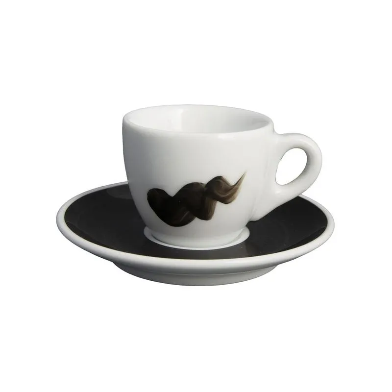 Tazza Caffè Con Piatto 8 cl Onda Nero Verona - Ancap