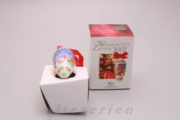Weihnachtszapfen 2002 - Der Christbaum ist da - Hutschenreuther Weihnachtsartikel Weihnachtszapfen mit OVP
