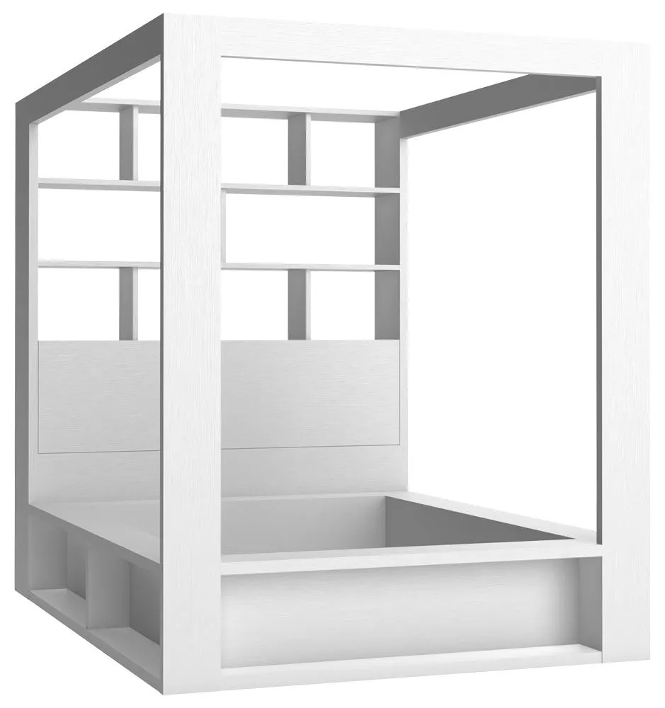 Doppelbett Minnea 29, Farbe: Weiß - Liegefläche: 160 x 200 cm (B x L)