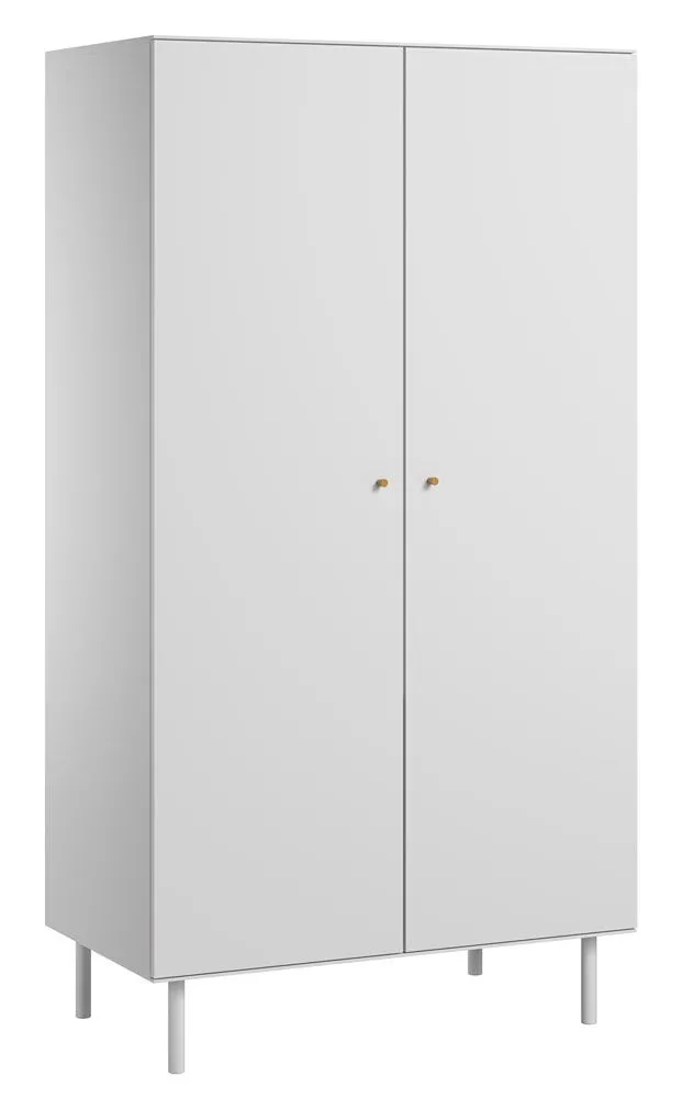 Drehtürenschrank / Kleiderschrank Airin 04, Farbe: Weiß - Abmessungen: 188 x 100 x 55 cm (H x B x T)