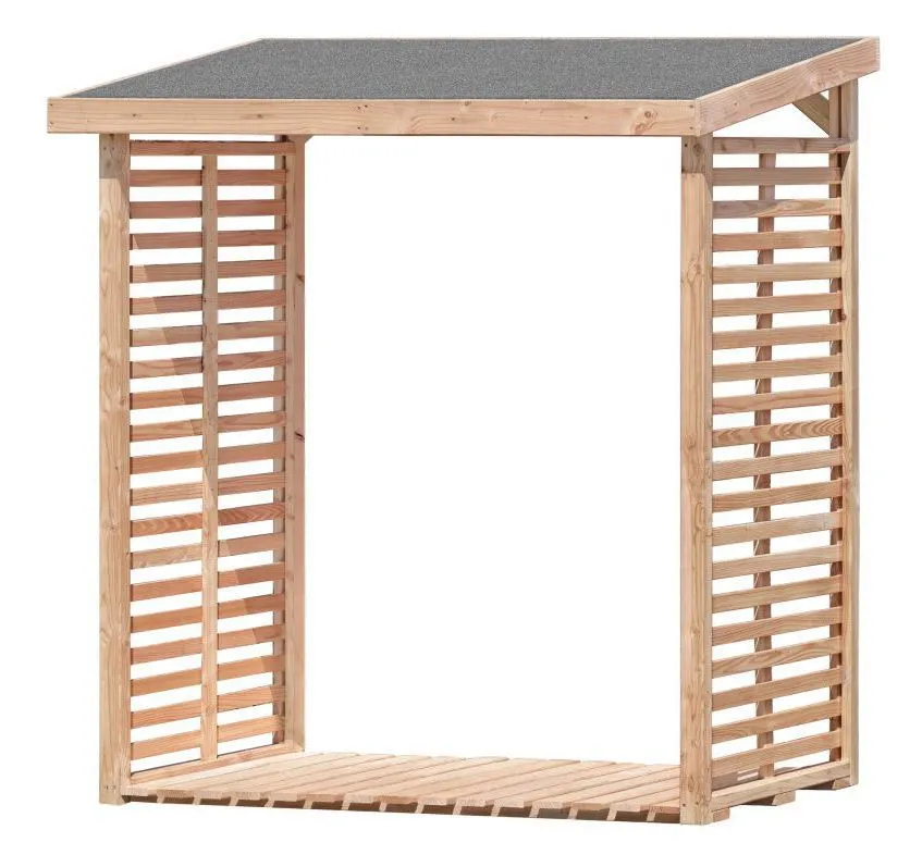 Kaminholzunterstand 01 ohne Rückwand - aus LÄRCHENHOLZ - Abmessungen: 200 x 75 x 200 cm (L x B x H)