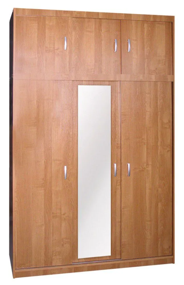 Schiebetürenschrank / Kleiderschrank Sepatan 12, Farbe: Erle - Abmessungen: 240 x 150 x 58 cm (H x B x T)