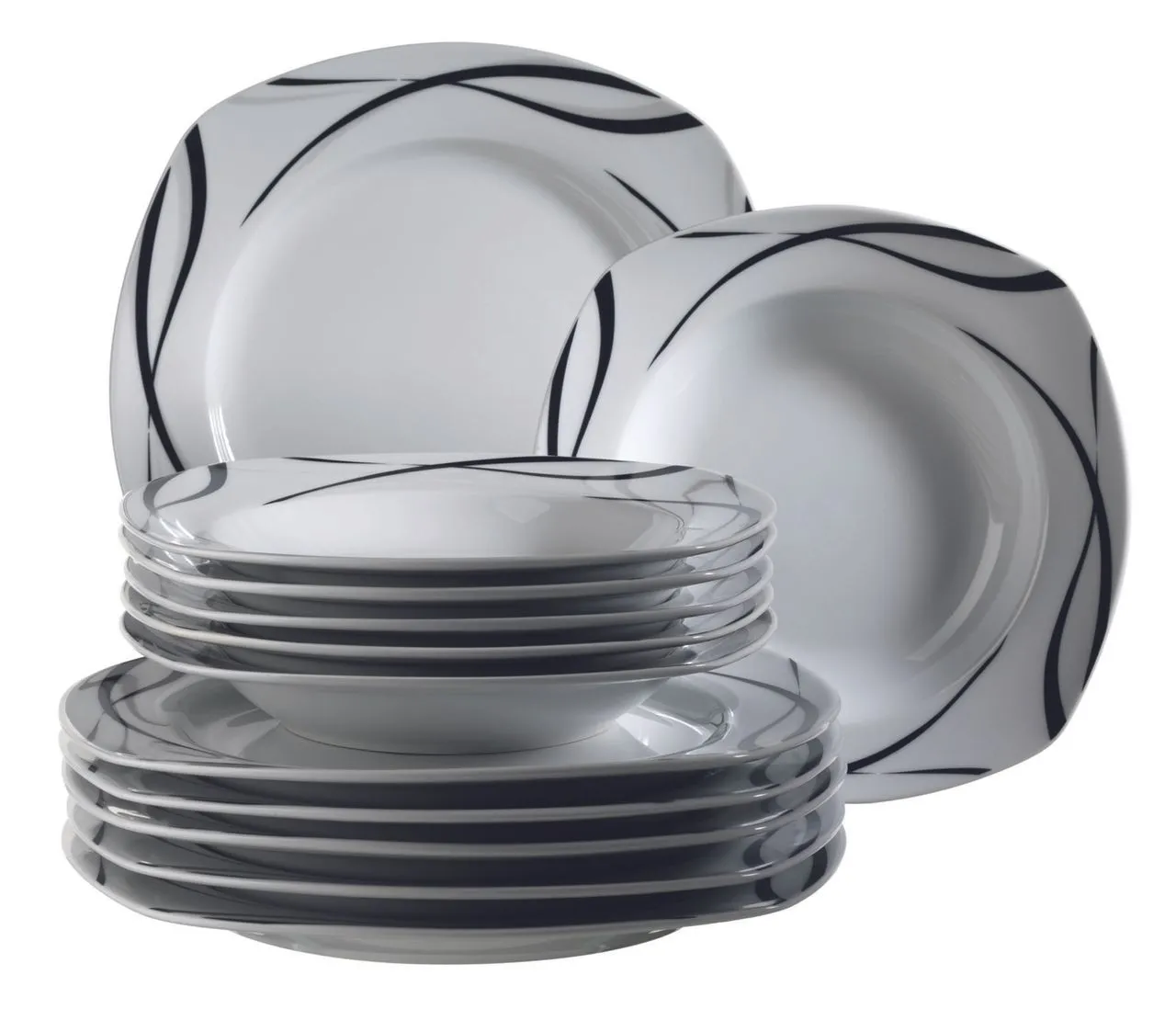 Serie Oslo, Frühstücksset 12 teilig für 6 Personen