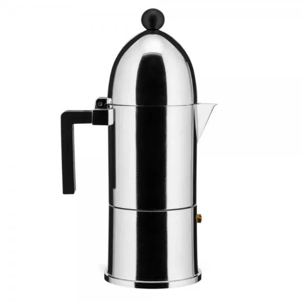 Alessi Espressokocher La Cupola Silber-Schwarz