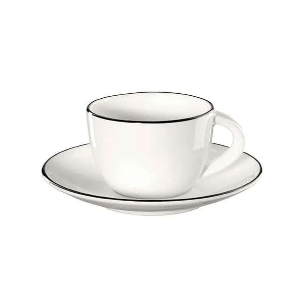 Asa Espressotasse mit Untertasse à Table Ligne Noire Weiß (2-teilig)