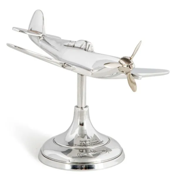 Authentic Models Briefbeschwerer Flugzeugmodell Spitfire Silber