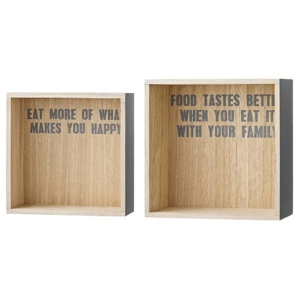 Bloomingville Aufbewahrungsbox Holz Natur-Grau (2-teilig)