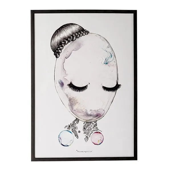 Bloomingville Bild mit Rahmen Frauenkopf
