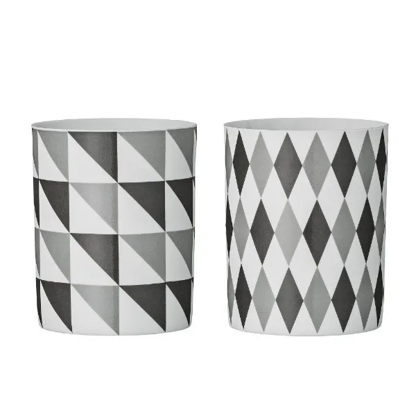 Bloomingville Teelichthalter Dreiecke Rauten (2-teilig)